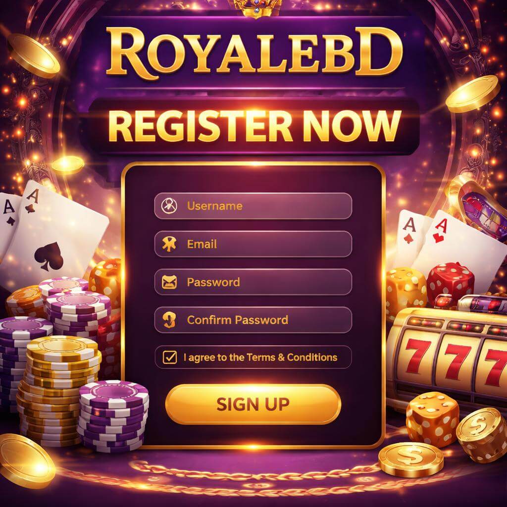ROYALEBD personal account login panel on mobile device